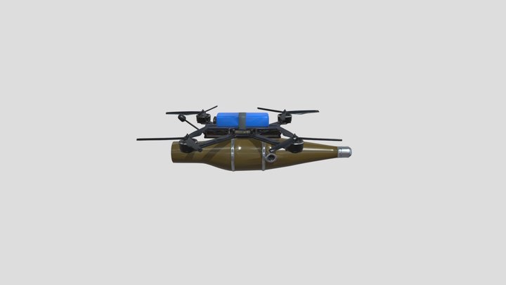 Realistic FPV Kamikaze Drone 3D Model