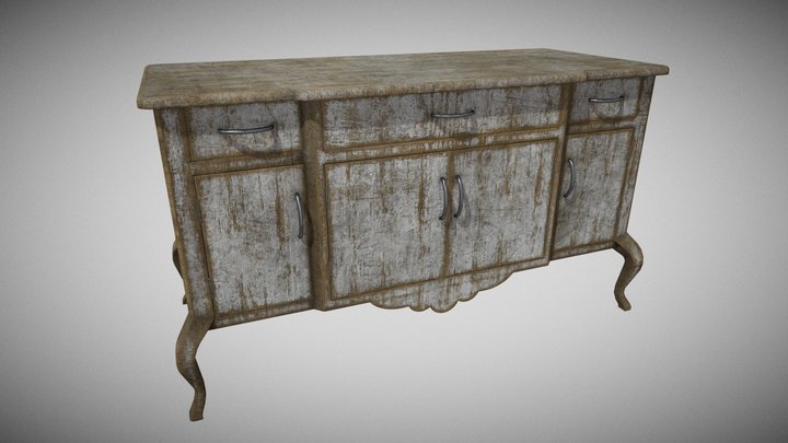 Bedside table old 3D Model