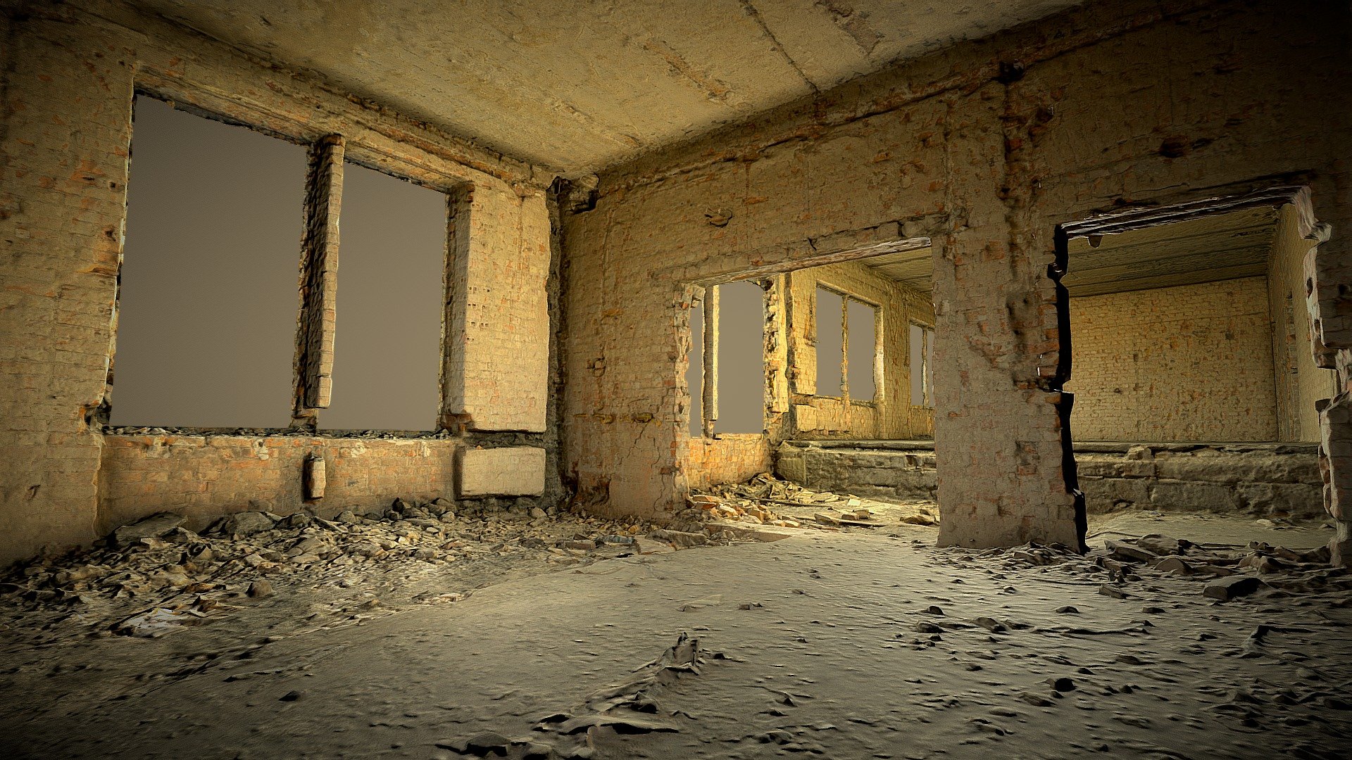 Room with two levels under renovation - Buy Royalty Free 3D model by ...