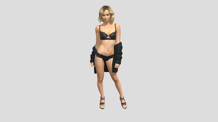 Black Lace Silhouette 3D Model