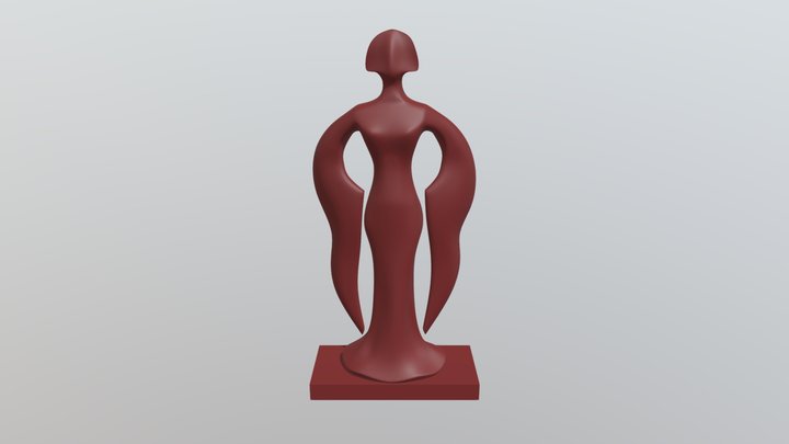 Statue of 4X girl 3D Model