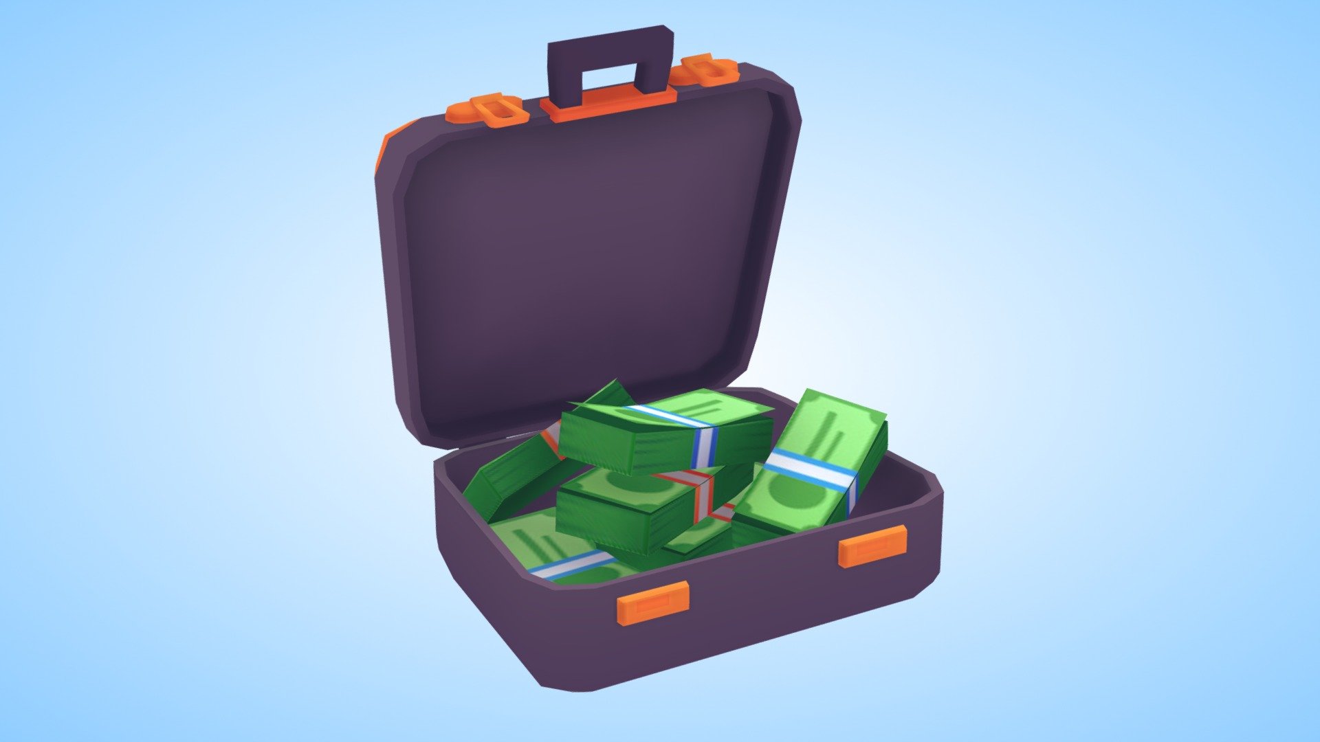 💸💼 Money suitcase briefcase bag animated Buy Royalty Free 3D model by