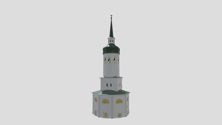 Колокольня Снетогорского монастыря 3D Model
