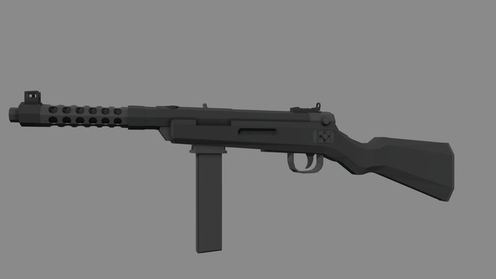 Japanese Type 100 SMG but it's vertical. 3D Model