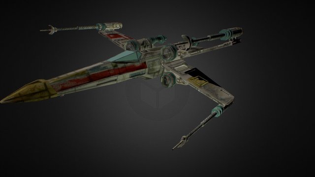X- Wing Low Poly 3D Model