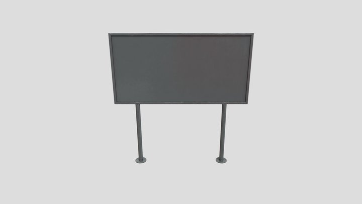 Minimalist Advertising Billboard - Clean 3D Prop 3D Model