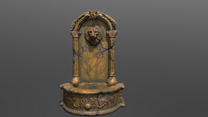 Ancient Lion Pillar 3D Model