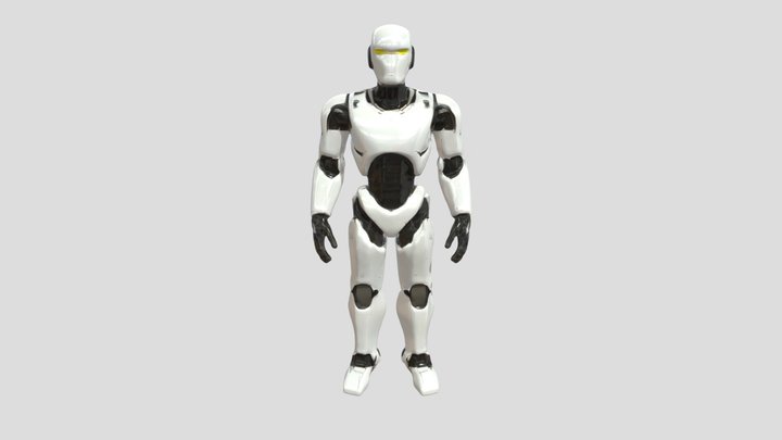 Humanoid robot with futuristic design 3D Model