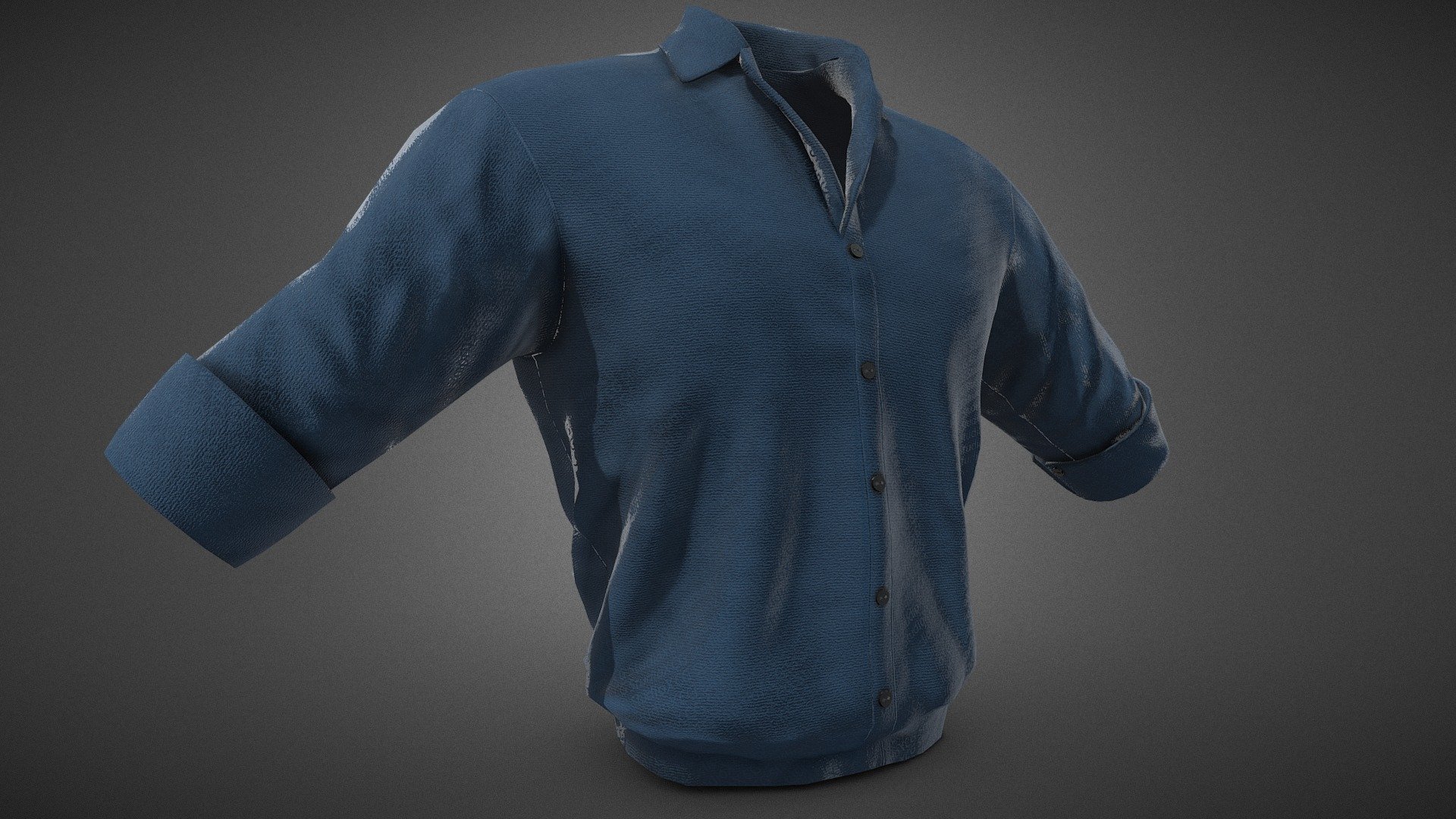 Blue Suit Shirt Rolled Sleeve - Buy Royalty Free 3D model by CG StudioX ...