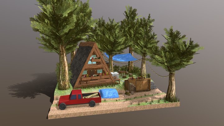 Eco House - Diorama DAE 3D Model