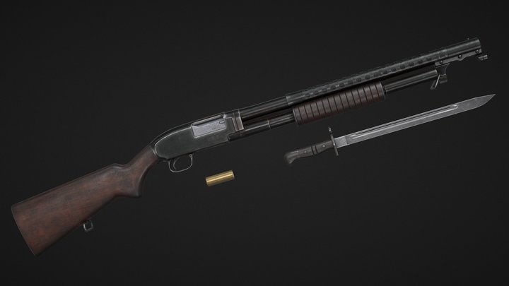 Winchester M12 Trench Gun 3D Model