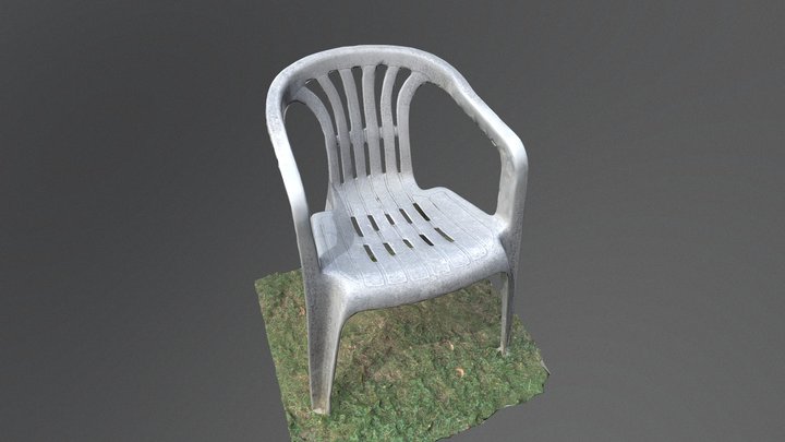 Weathered plastic garden chair 3D Model