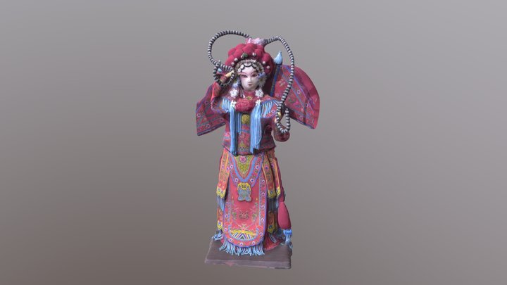 Beijing opera doll: Mu Guiying 3D Model