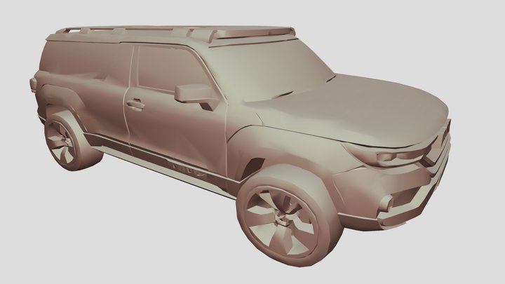 A white SUV car 3D Model