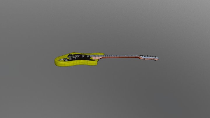 Hi Poly - Guitar 3D Model