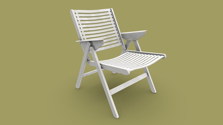Foldable lounge chair / Klappstuhl mid-century 3D Model