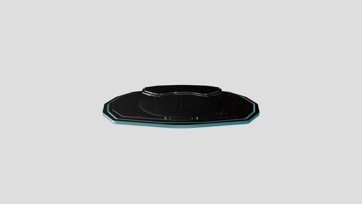 Futuristic Spaceship Floor 3D Model