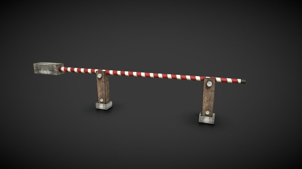 Checkpoint Stop Road Barrier lowpoly security