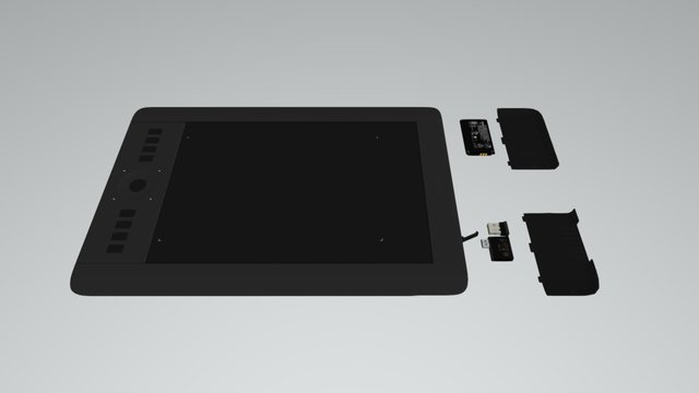 Wacom Intuos Pro Tablet + Components 3D Model