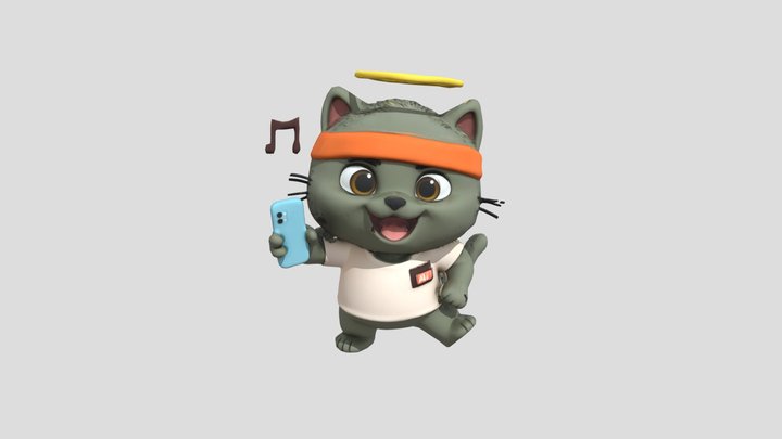 Selfie Kitty Remesh 3D Model