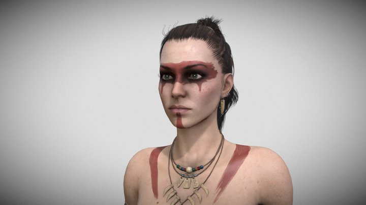 Barbarian Female Warrior 3D Model