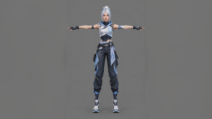 Jett (Valorant) T-Pose 3D Model