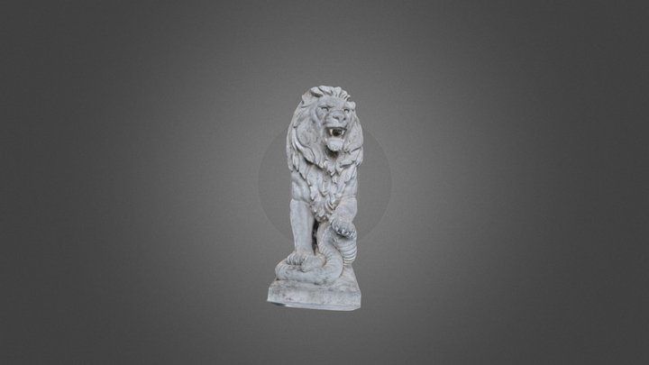 Lion Statues 3D Model