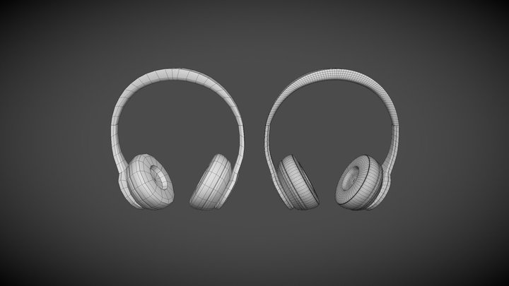 Headphones Wireframe LP & HP 3D Model