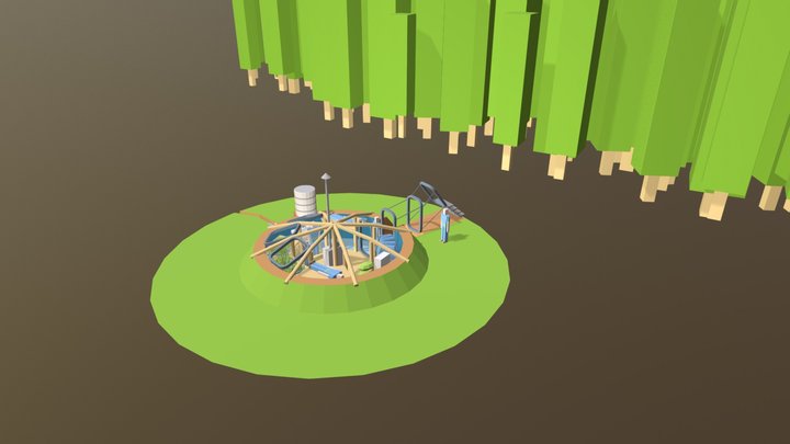 Дисковая Землянка Концепт 3D Model