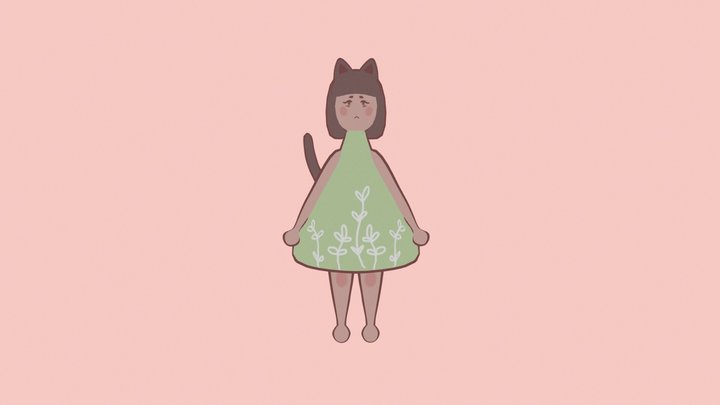 Cat Girl 3D Model