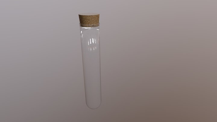 Free Corked Test Tube Round Bottom Glass 3D Model
