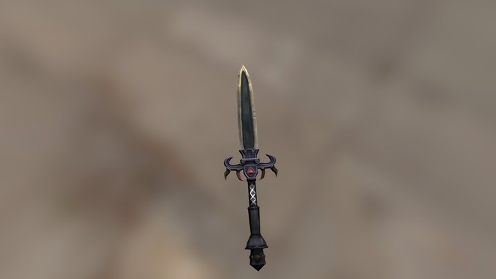 First hand painted 2 hand sword 90% 3D Model
