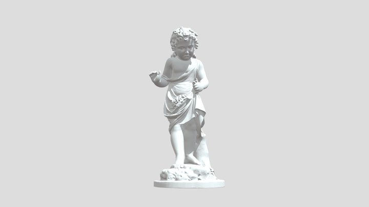 Girl carrying grapes 3D Model