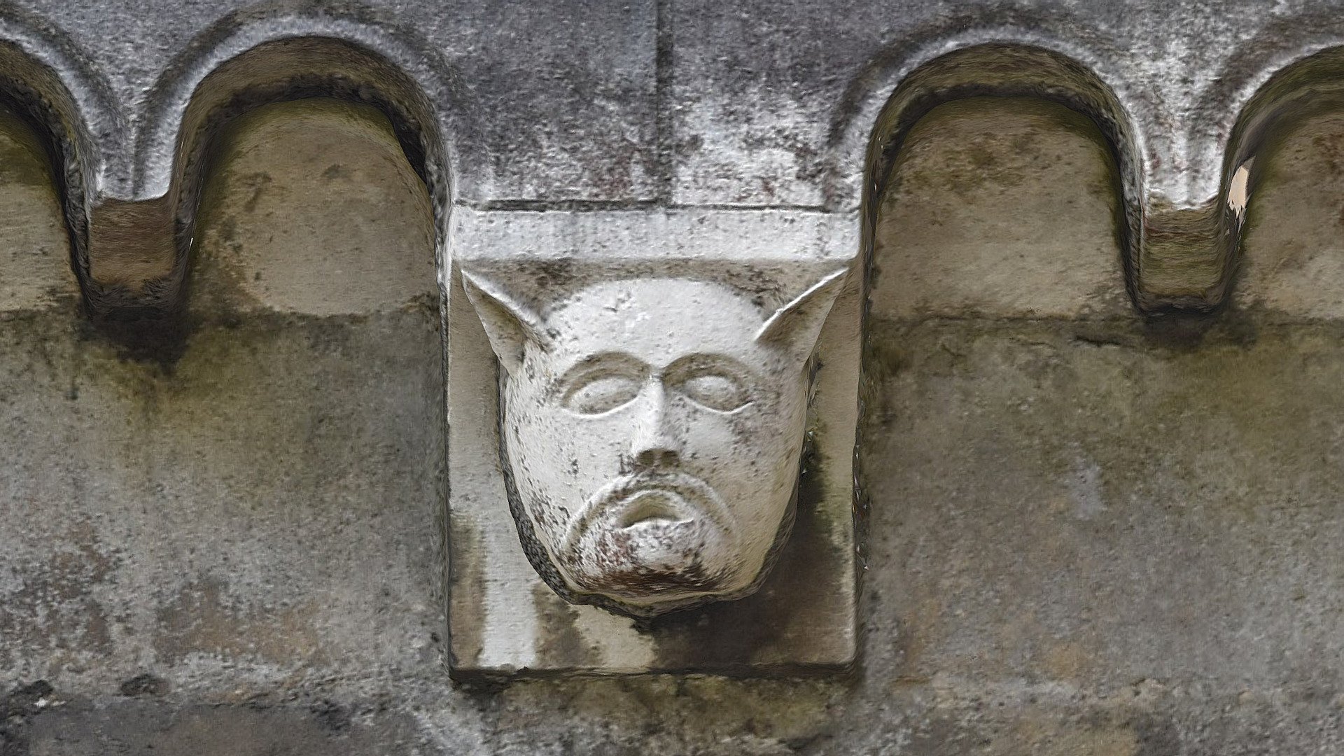 Grotesque head pointy ears, Romsey Abbey - 3D model by squeakingcat ...