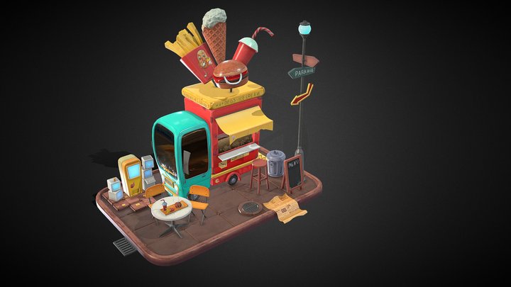 Fast Food Car Fantasy 3D Model