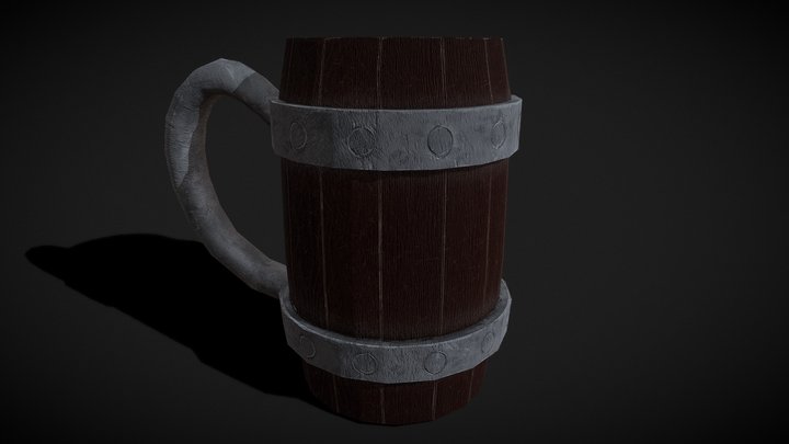 Medieval Wood Mug 3D Model