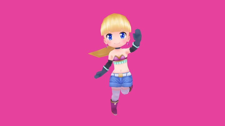 LowpolyGirl 3D Model