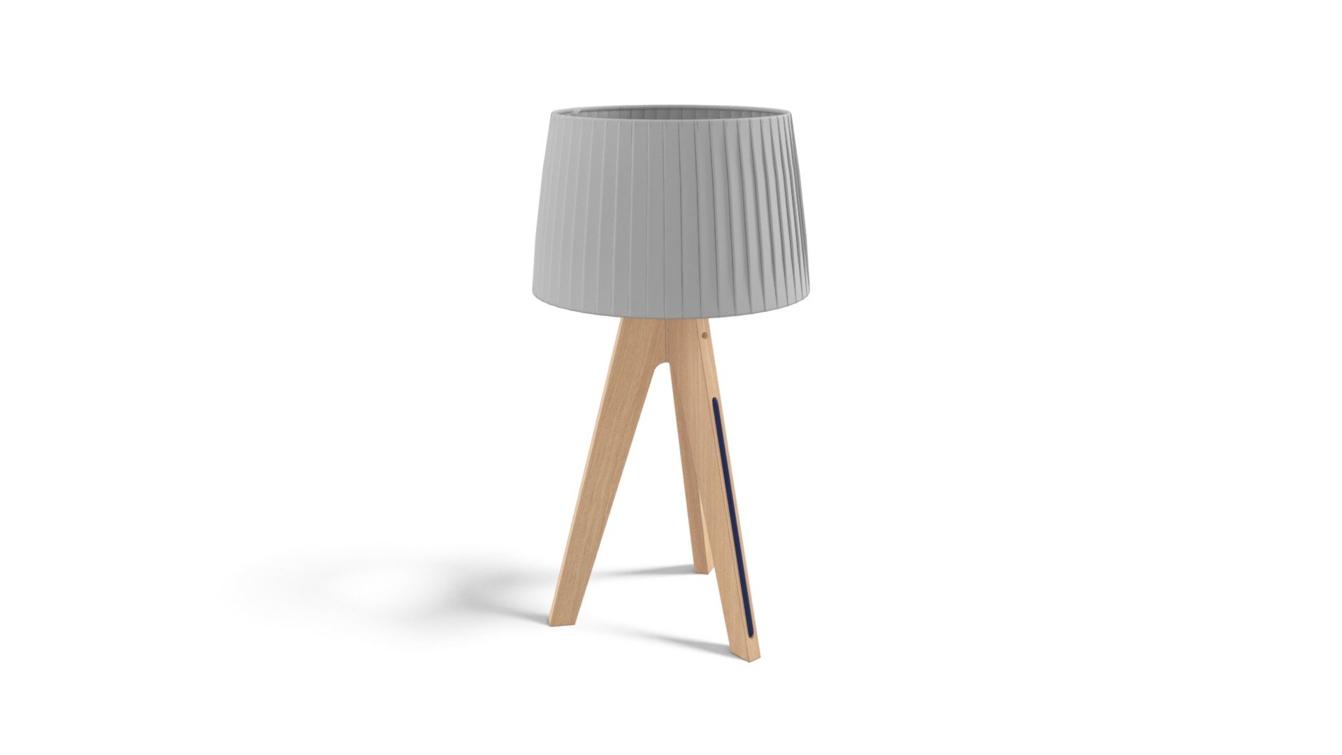 Miller Table Lamp, Natural Wood and Navy