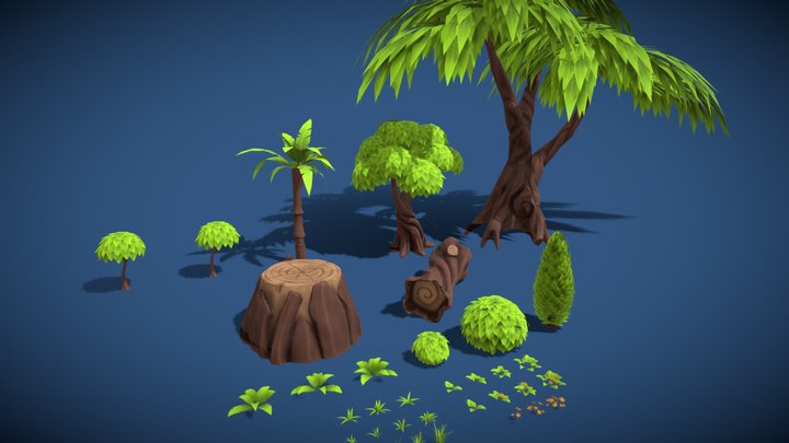 Stylized Foliage 3D Model