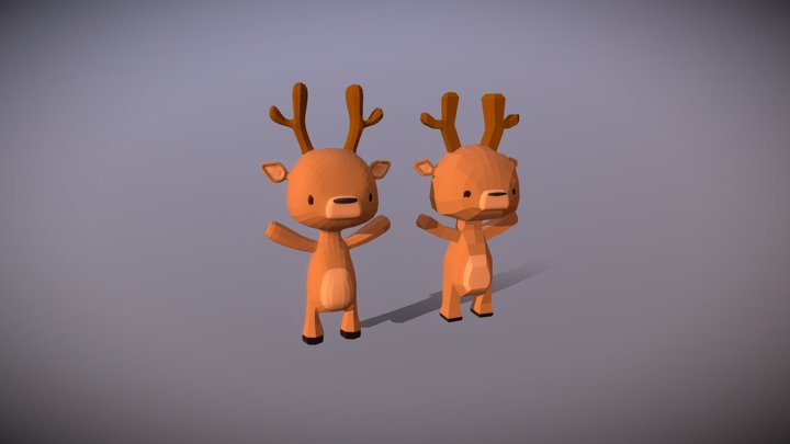 Cute Reindeer 3D Model