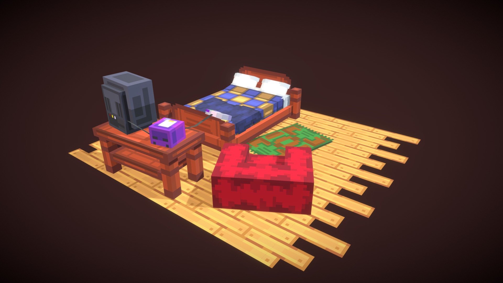 Gaming Bed 3D model by arwenatormc [cd720cd] Sketchfab