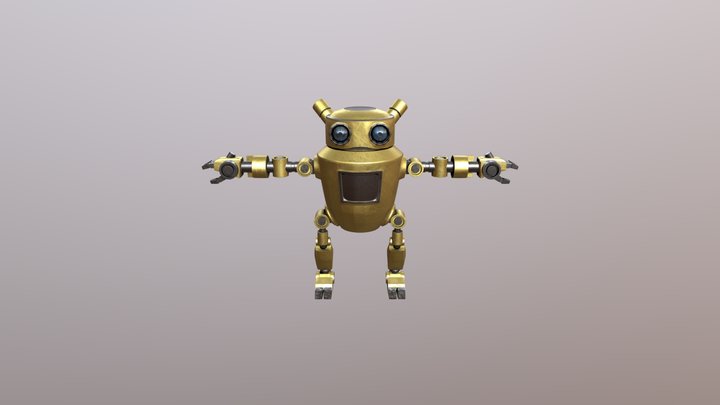 Low Poly Robot 3D Model