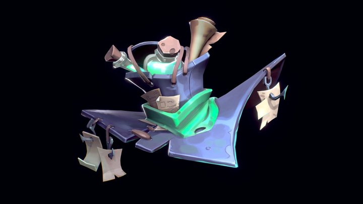 Eel Plague Doctor Hat - DAE Stylized Asset 3D Model