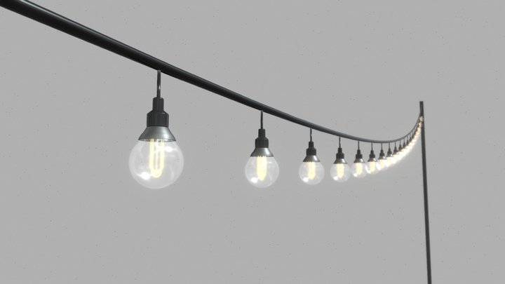 Vintage Lights String 3D Model