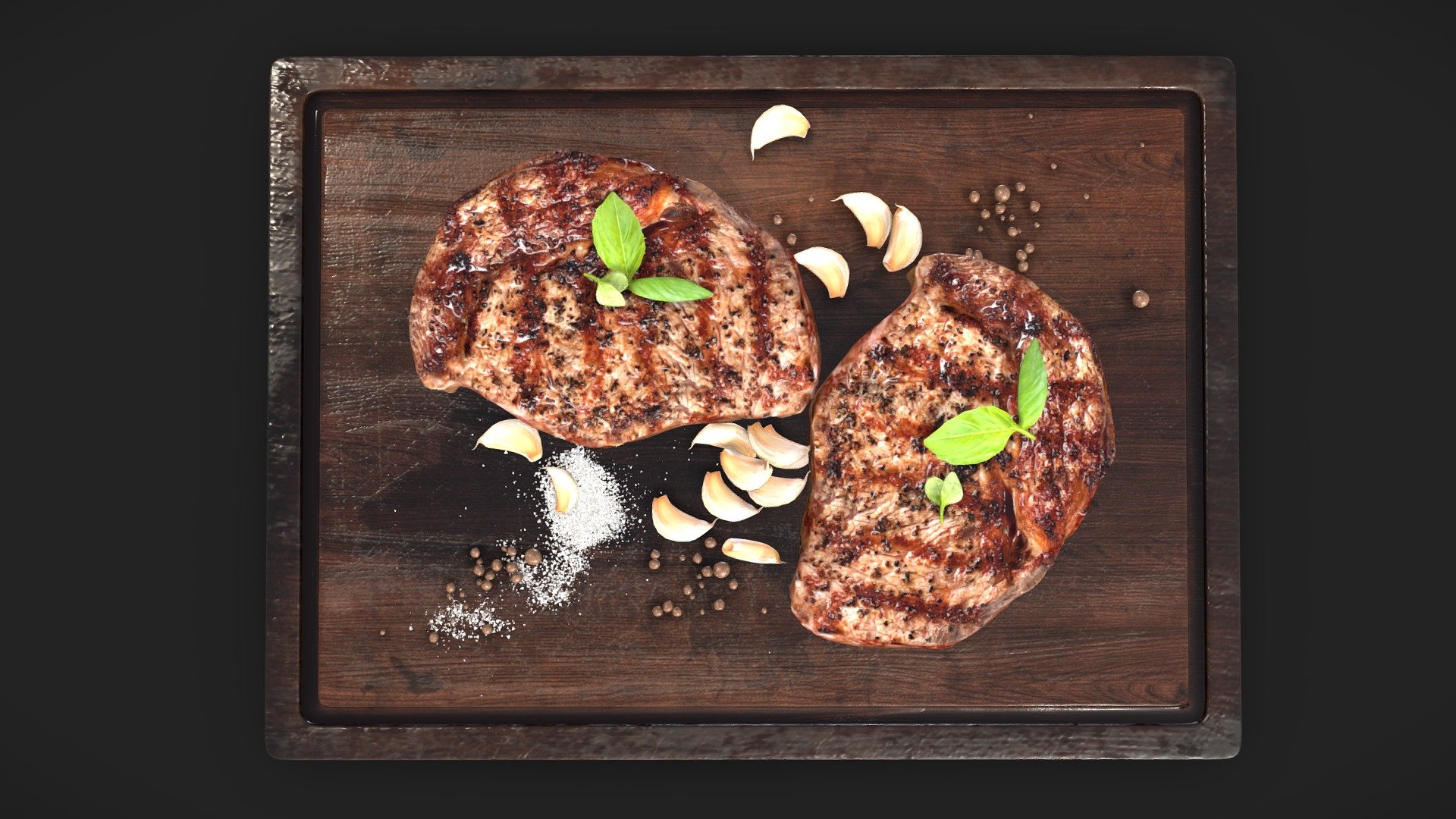 Beef Patties and Grill Spatula Food Models FBX Format 3D
