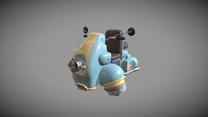 Blok 2.7_ Moped Hover Bike 3D Model