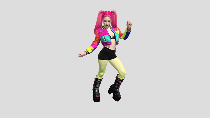 Neon Punk Princess – Free 3D Model STL