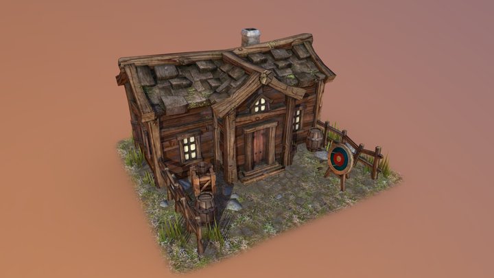Old wood barracks 3D Model