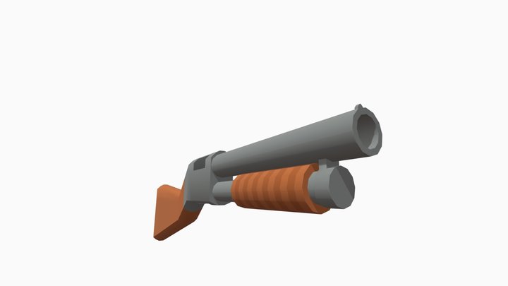 Cartoon Shotgun 3D Model