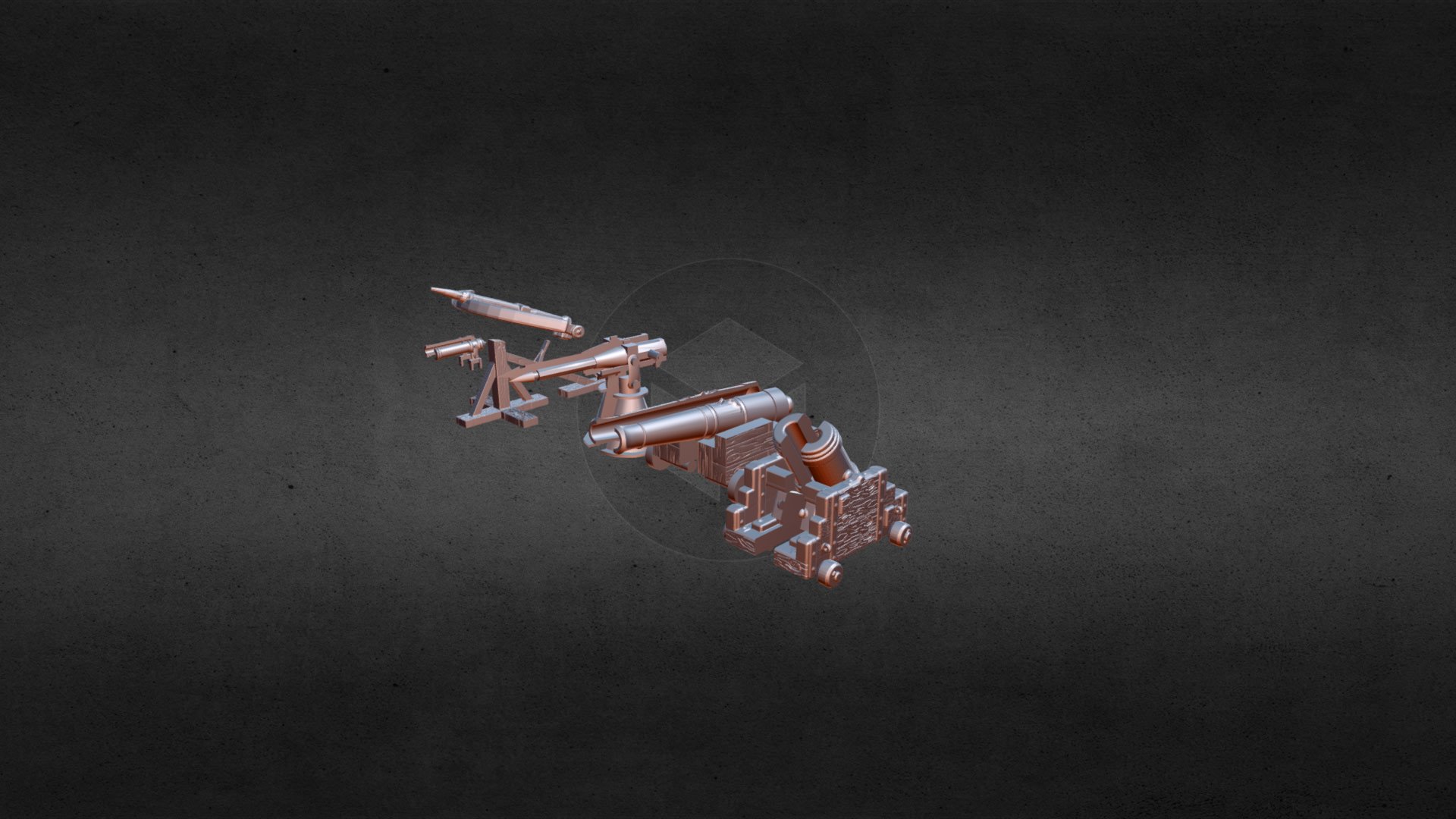 3D model Cannons and more for ships (3D Print) - This is a 3D model of the Cannons and more for ships (3D Print). The 3D model is about a small metal object.